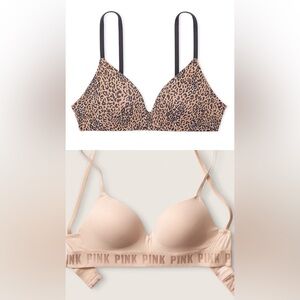 VS PINK wear everywhere wireless bras 34D - set of two